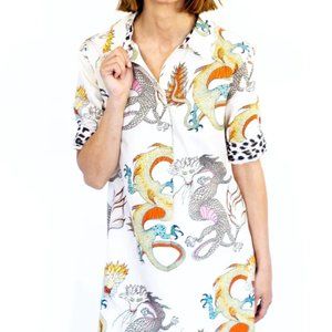 Dizzy-Lizzie Chatham Dragon Print Dress Size M